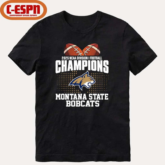 Official Montana State Football 2025 NCAA DI FCS National Champions T-Shirt