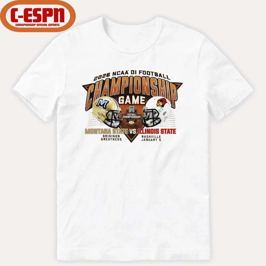 Official Montana State Vs Illinois State 2025-26 NCAA DI Football Championship Matchup T-Shirt