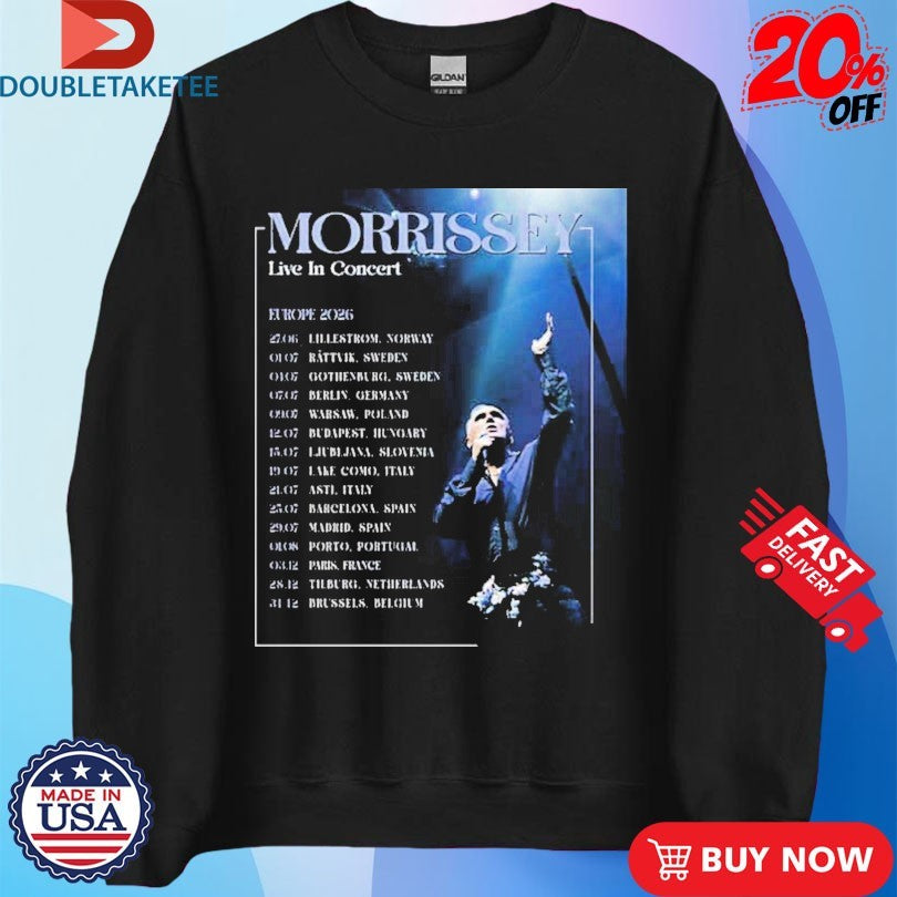 Morrissey Europe 2026 Live In Concert Shirts