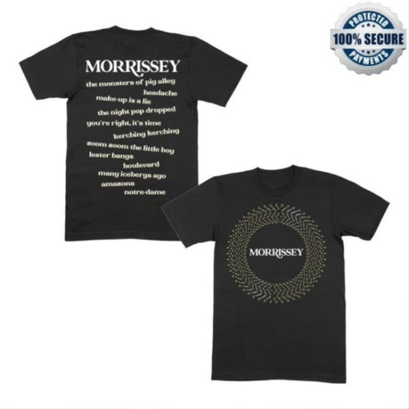Official Morrissey Make-Up Is A Lie Circle Tracklist Shirts