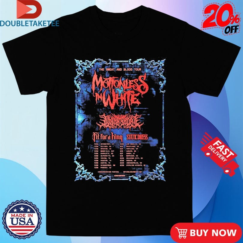 Official Motionless In White The Sweat And Blood Tour 2026 Dates Venue Shirts