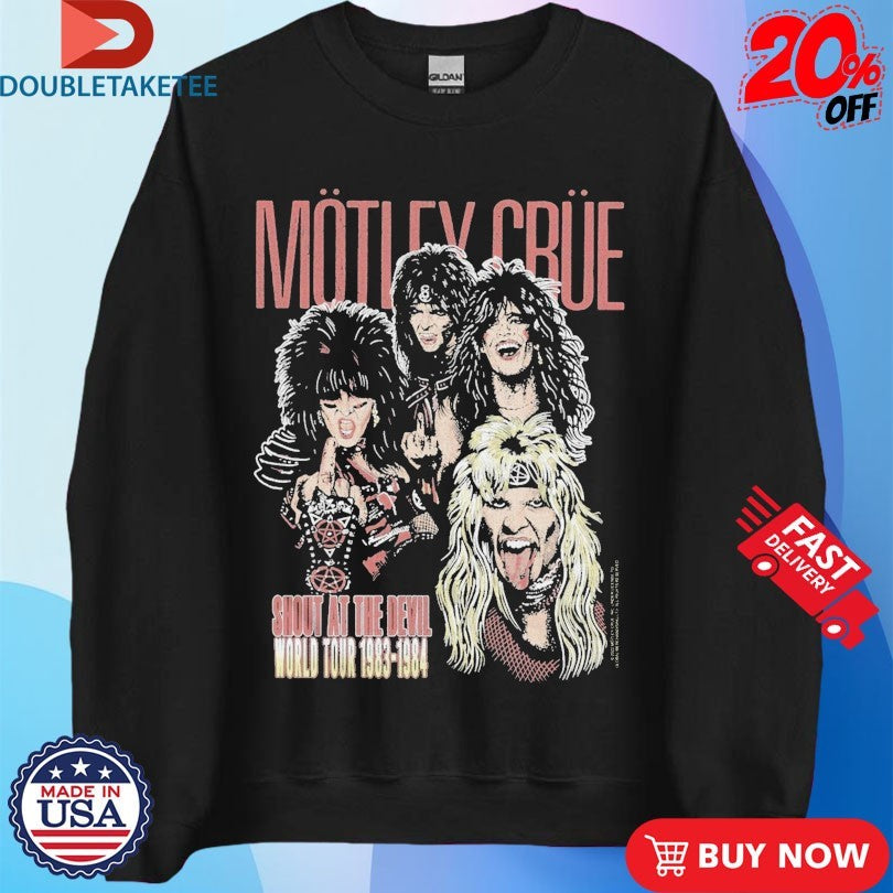 Official Motley Crue Shout At The Devil World Tour 1983 1984 Shirts