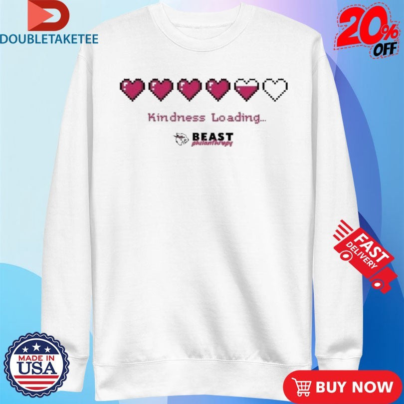 Official Mr Beast Philanthropy Kindness Loading Hearts Shirts