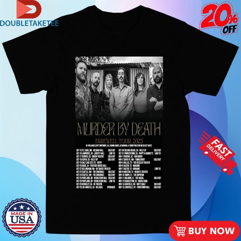 Official Murder By Death Farewell Tour 2025 Dates Shirts