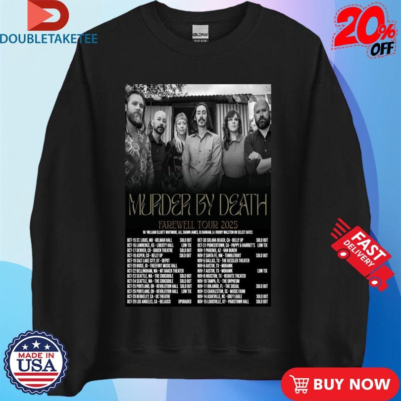 Official Murder By Death Farewell Tour 2025 Dates Shirts