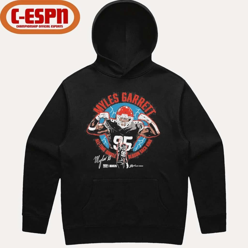 Official Myles Garrett Cleveland All-Time Sack King T-Shirt