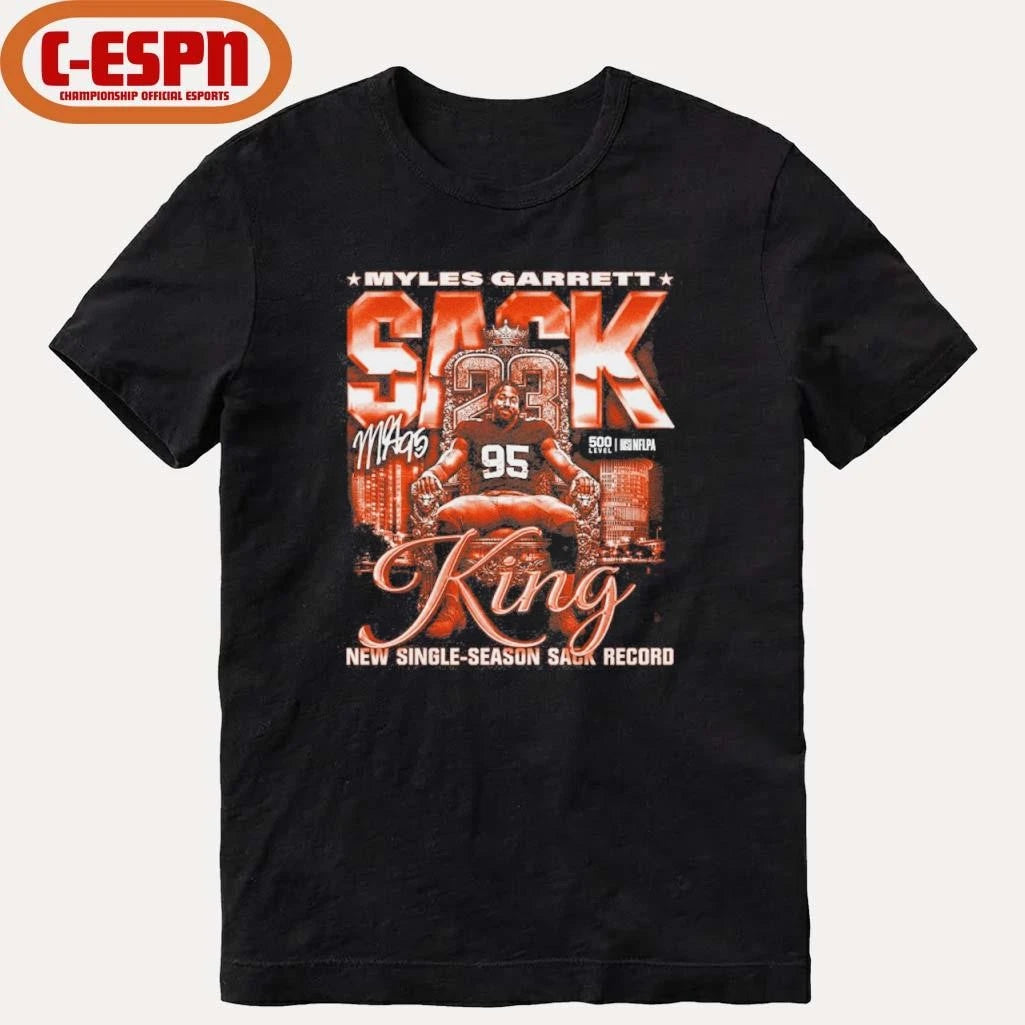 Official Myles Garrett Cleveland Sack King T-Shirt