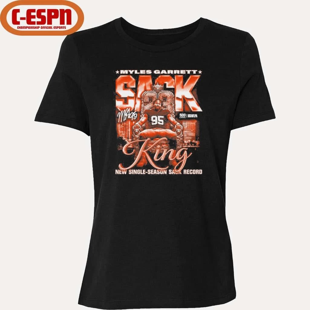 Official Myles Garrett Cleveland Sack King T-Shirt