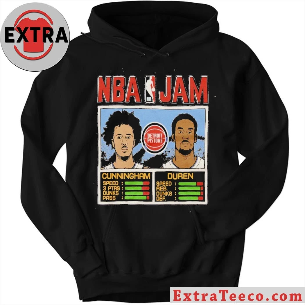 Official NBA Jam Pistons Cunningham And Duren Shirt