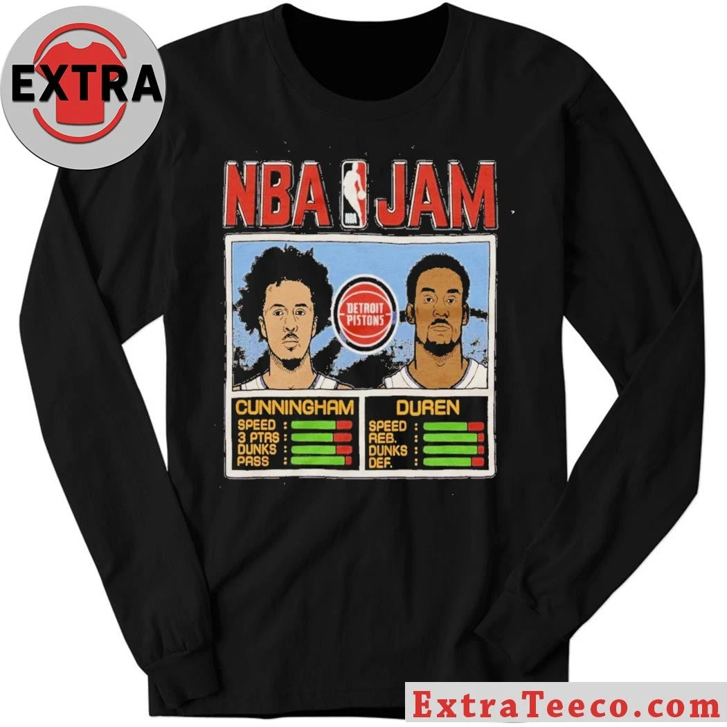 Official NBA Jam Pistons Cunningham And Duren Shirt