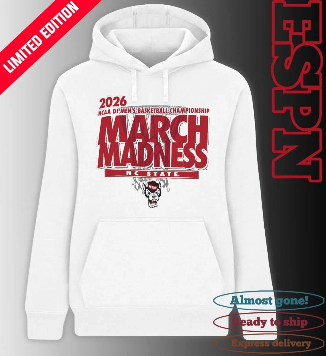 Official NC State Wolfpack 2026 NCAA DI Basketball March Madness – First Four Shirt