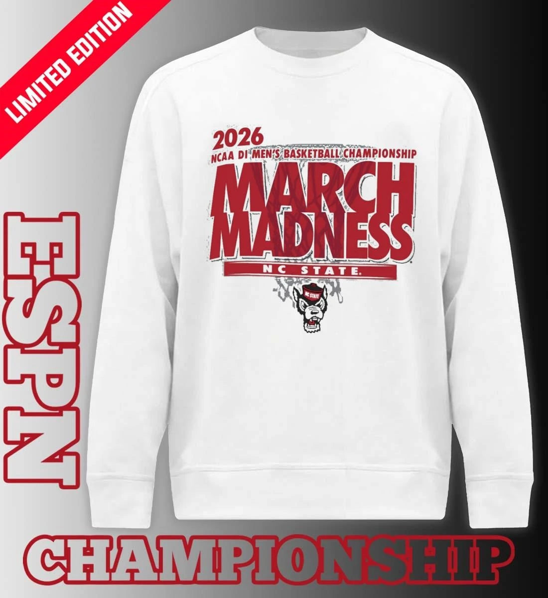 Official NC State Wolfpack 2026 NCAA DI Basketball March Madness – First Four Shirt