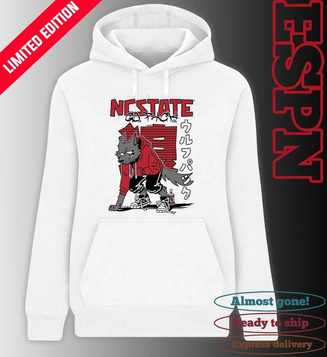 Official NC State Wolfpack Graffiti Wolf Japanese Shirt