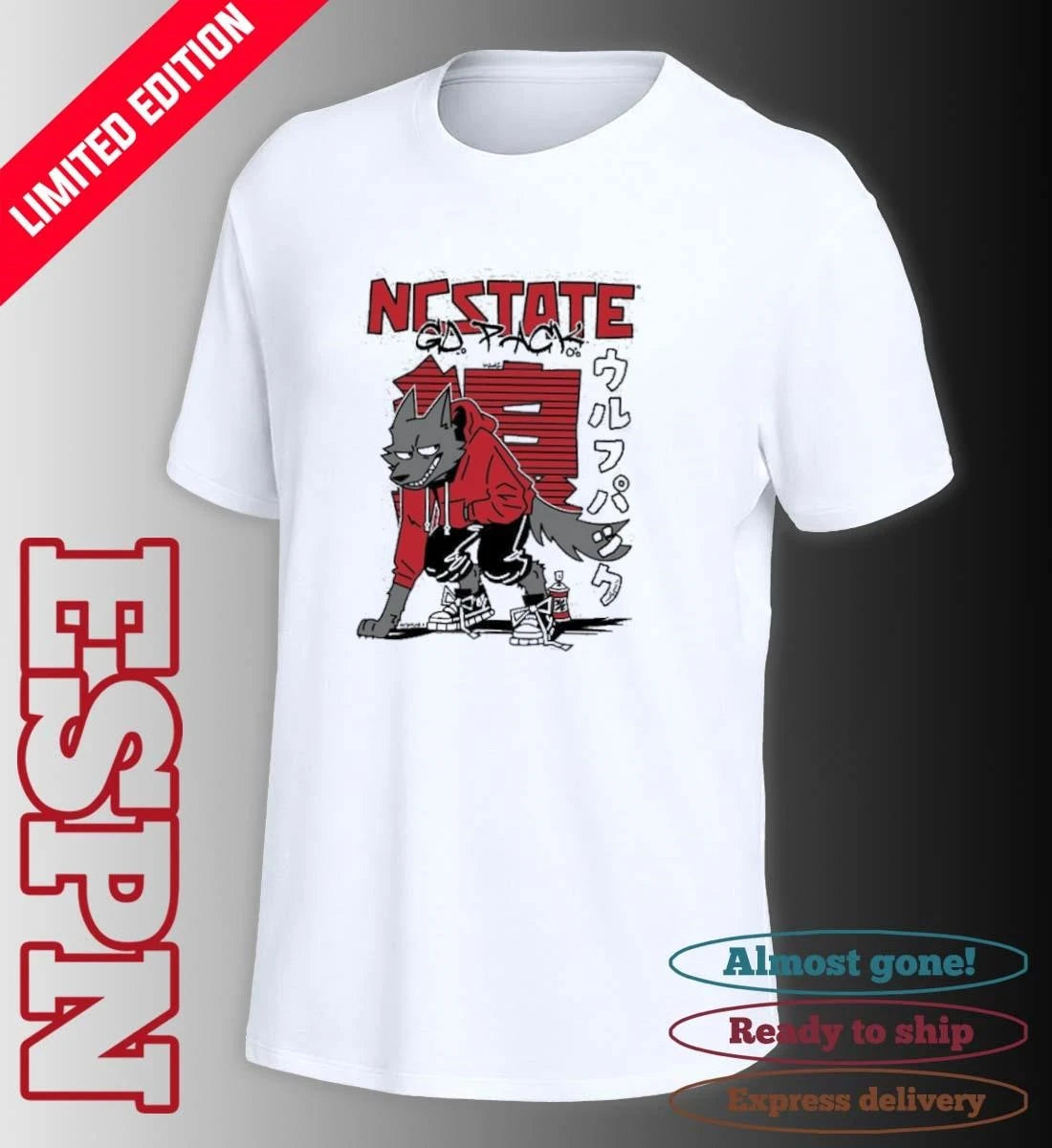 Official NC State Wolfpack Graffiti Wolf Japanese Shirt