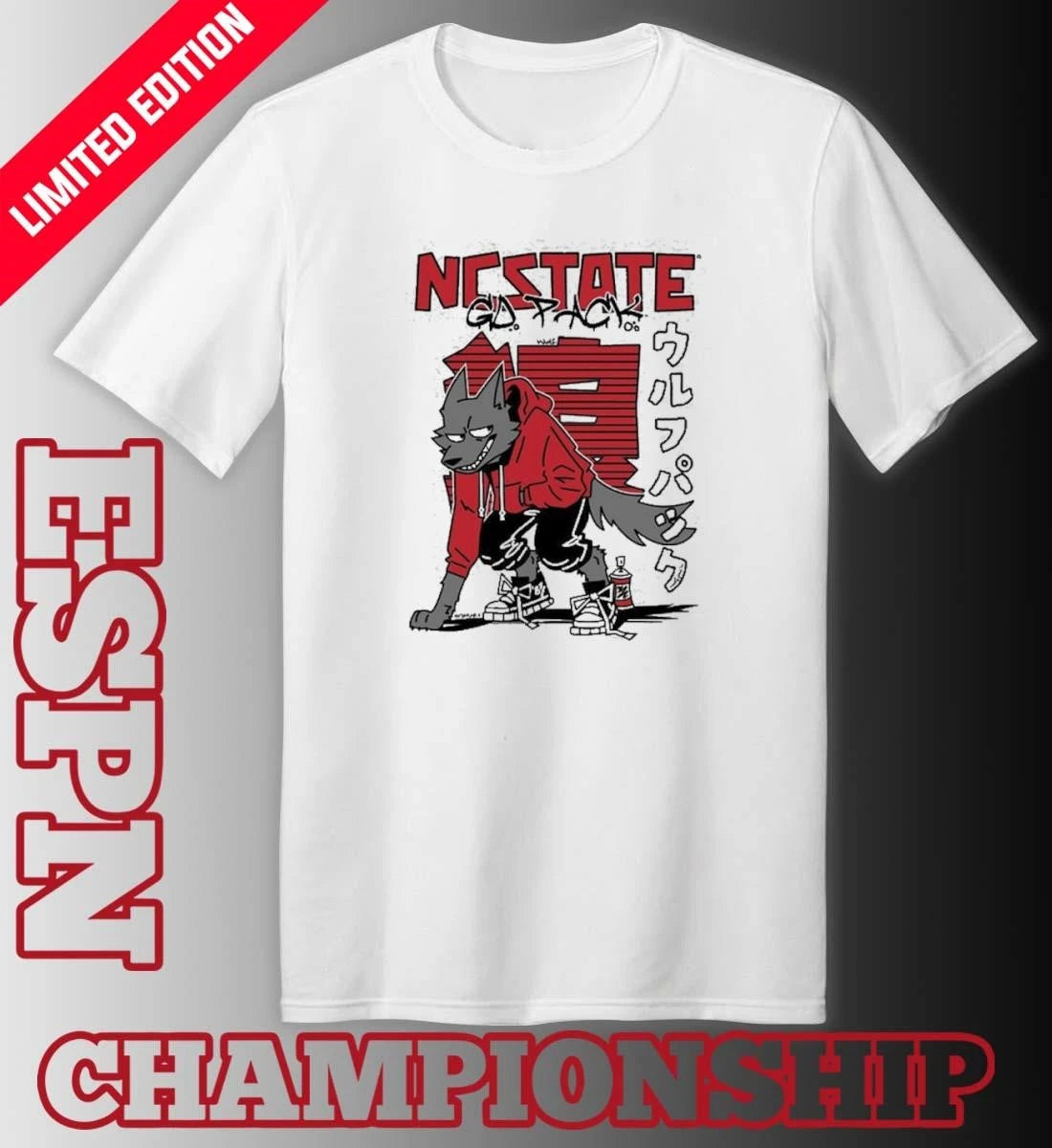 Official NC State Wolfpack Graffiti Wolf Japanese Shirt