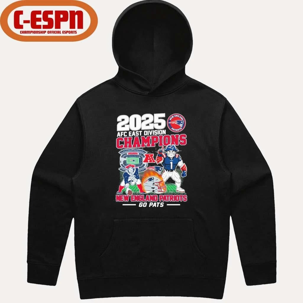 Official NE Patriots 2025 2025 AFC East Champions Go Pats Shirt