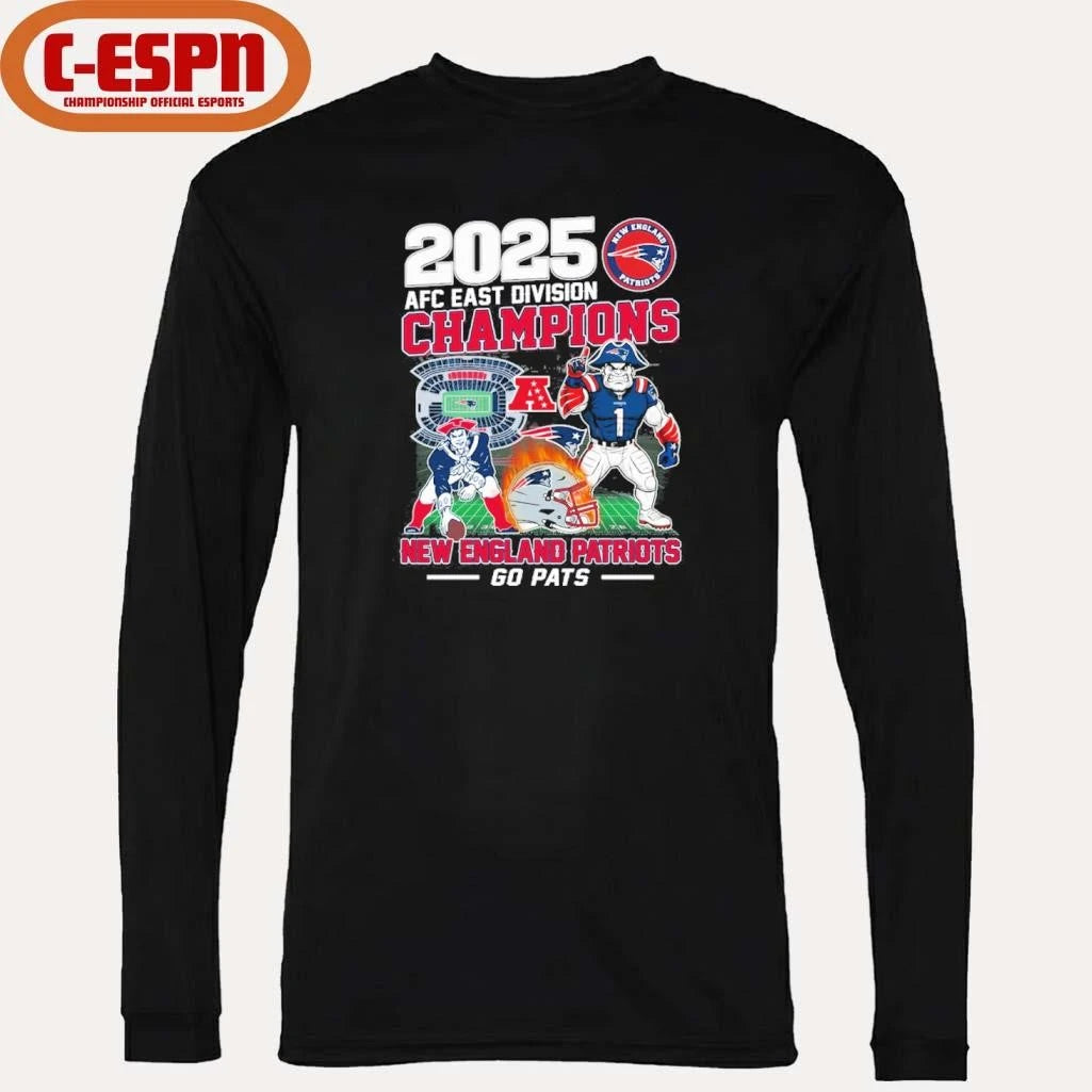 Official NE Patriots 2025 2025 AFC East Champions Go Pats Shirt