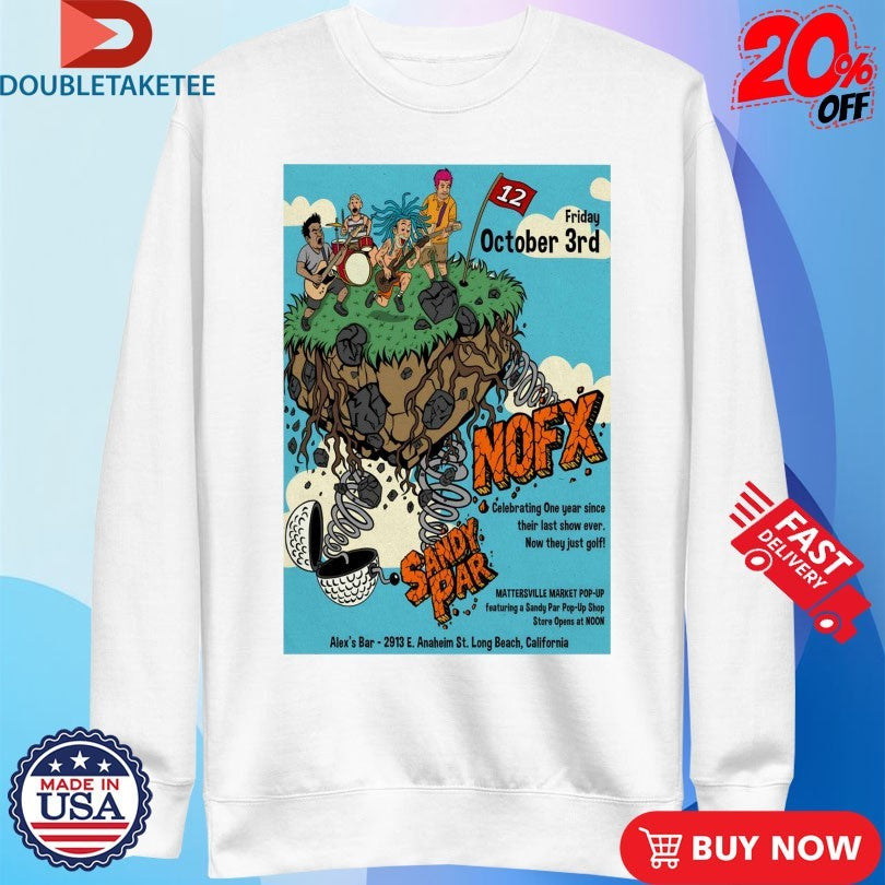 Official NOFX Alex’s Bar In Long Beach CA Oct 3 2025 Sandy Par Shirtss