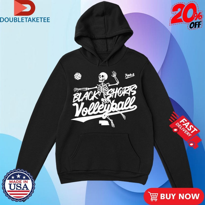 Official Nebraska Cornhuskers Black Shorts Volleyball Skeleton Shirts