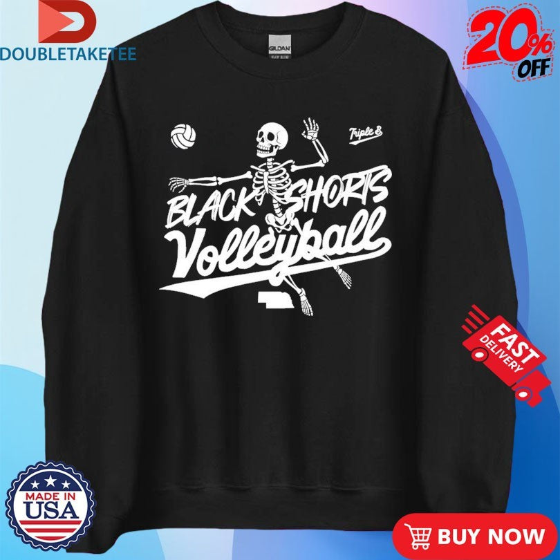 Official Nebraska Cornhuskers Black Shorts Volleyball Skeleton Shirts