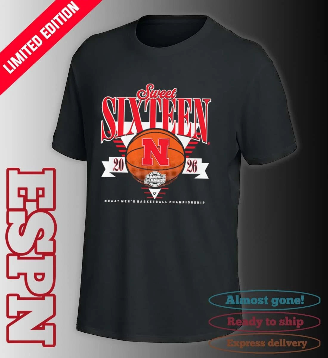 Official Nebraska Cornhuskers MBB 2026 Sweet Sixteen shirt