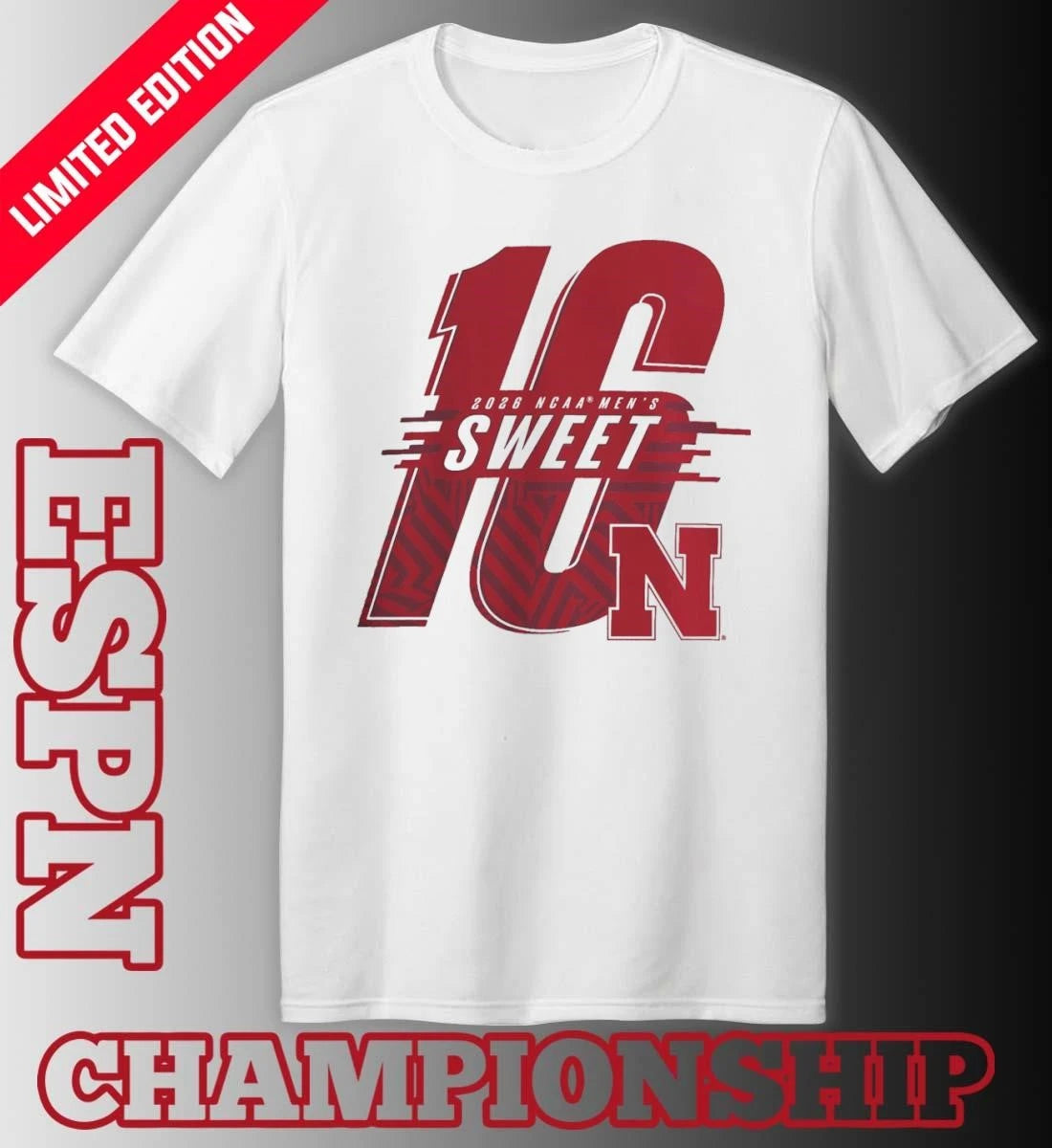 Official Nebraska Huskers NCAA Men’s Basketball Sweet 16 T-Shirt