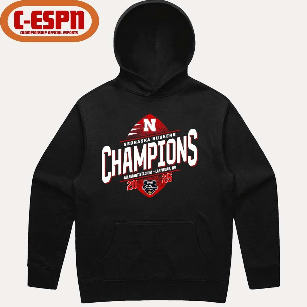 Official Nebraska Huskers SRS Distribution Las Vegas Bowl Champions T-shirt