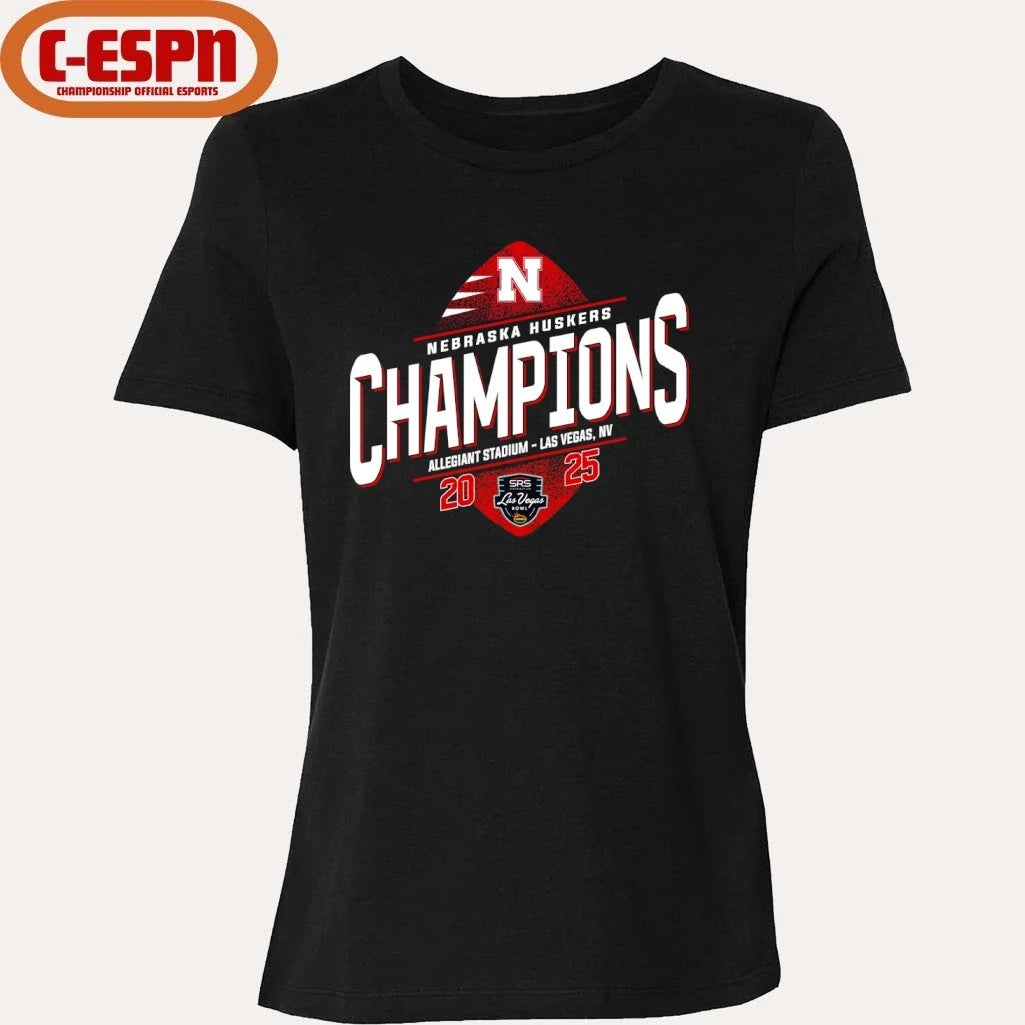 Official Nebraska Huskers SRS Distribution Las Vegas Bowl Champions T-shirt