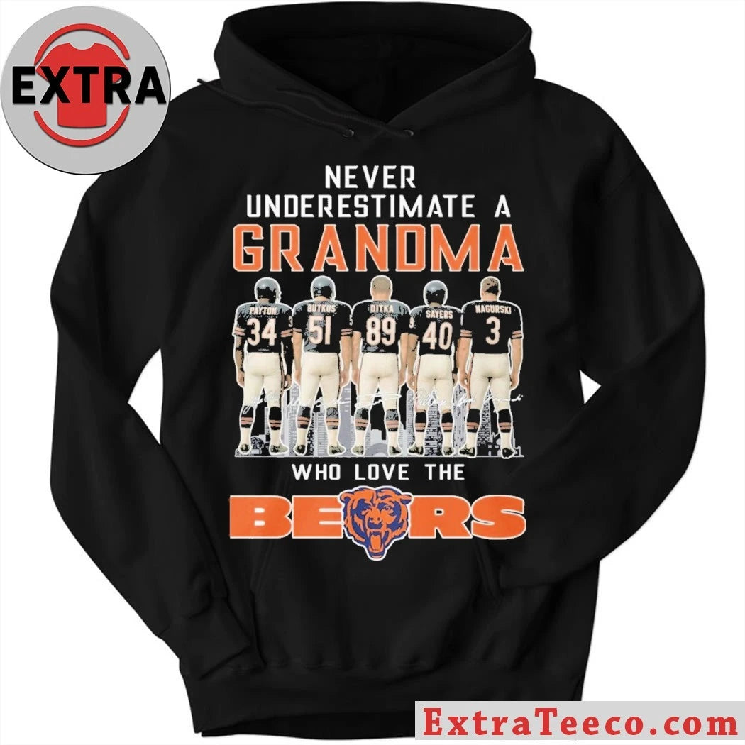 Official Never Underestimate A Grandma Who Loves The Bears Logo Shirt