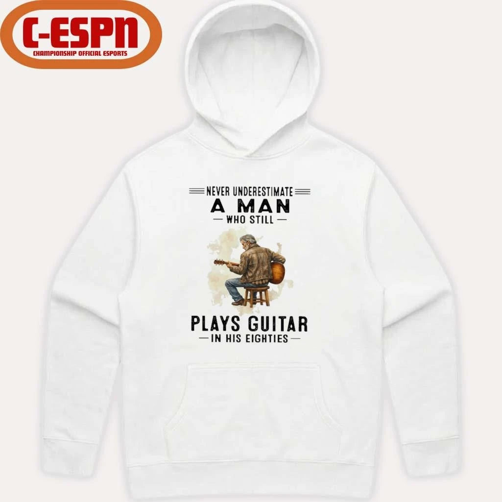 Official Never Underestimate A Man Who Still Plays Guitar In His Eighties Classic T-Shirt