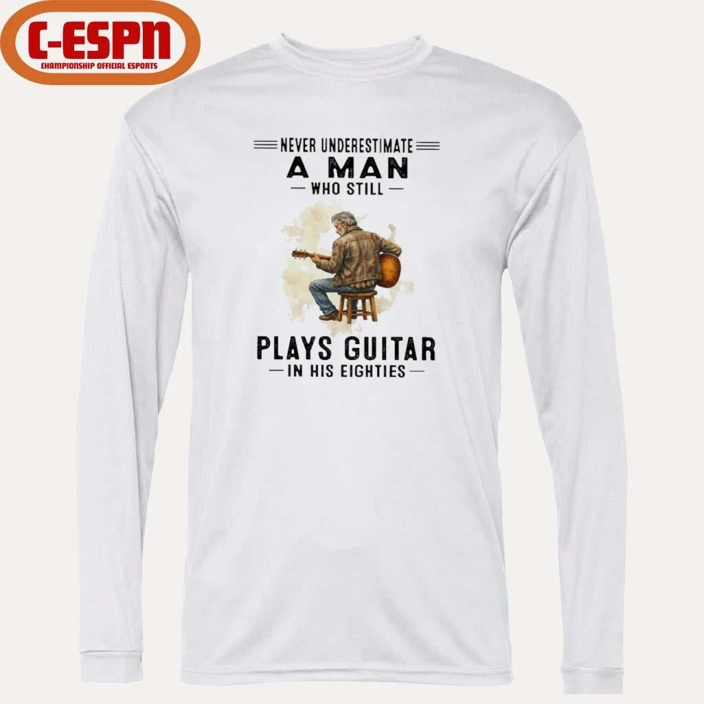 Official Never Underestimate A Man Who Still Plays Guitar In His Eighties Classic T-Shirt