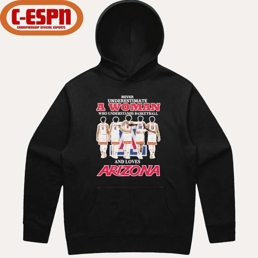 Official Never Underestimate A Woman Who Understands Basketball And Loves Arizona Men’s Basketball Shirt
