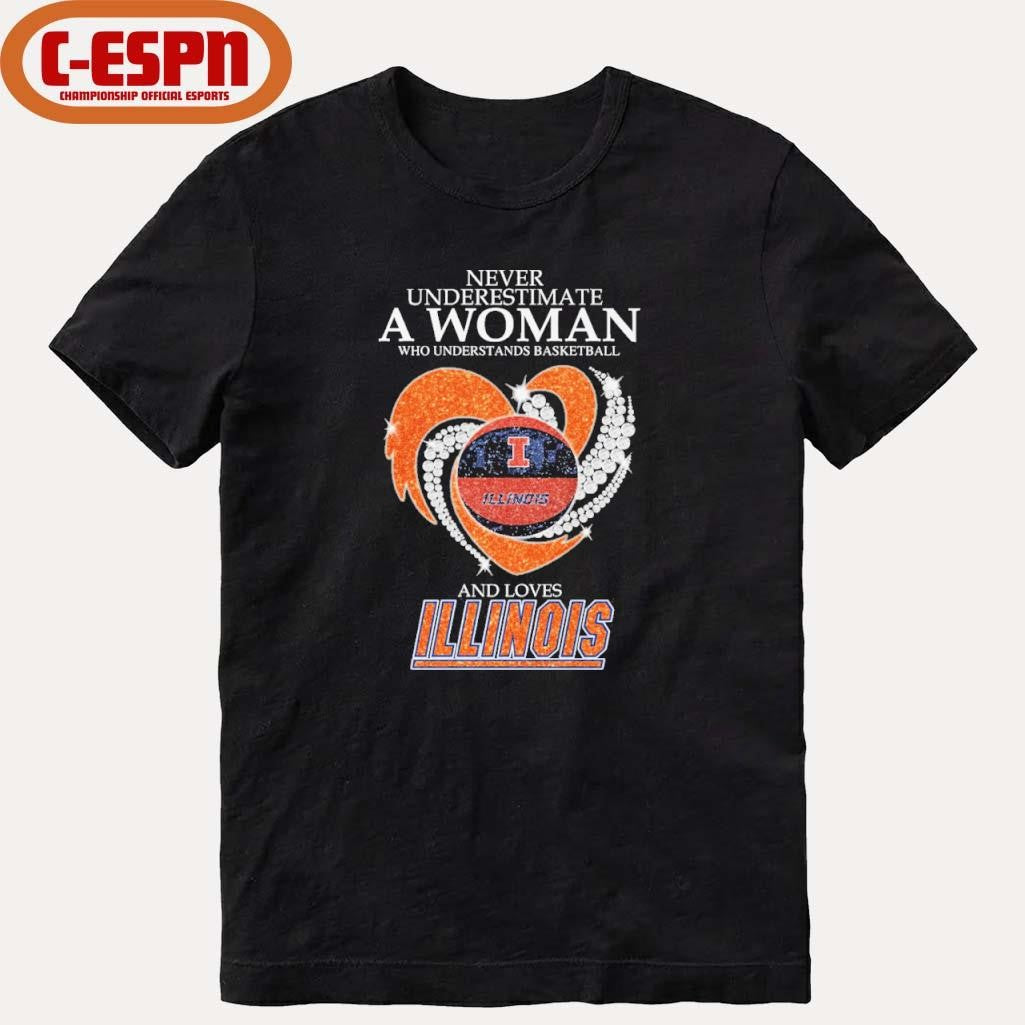 Official Never Underestimate A Woman Who Understands Basketball And Loves Illinois Basketball 2026 Shirt