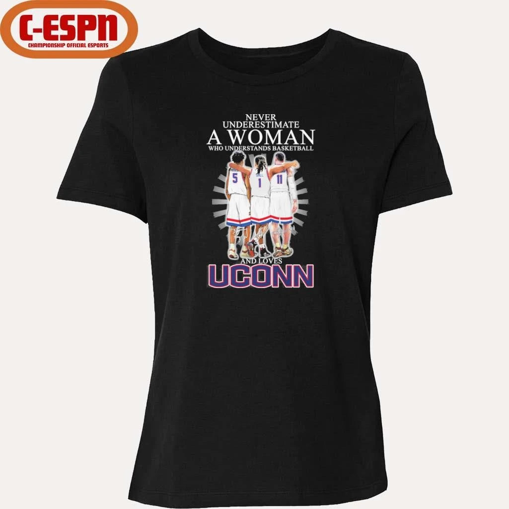 Official Never Underestimate A Woman Who Understands Basketball And Loves Uconn Huskies 2026 Shirt