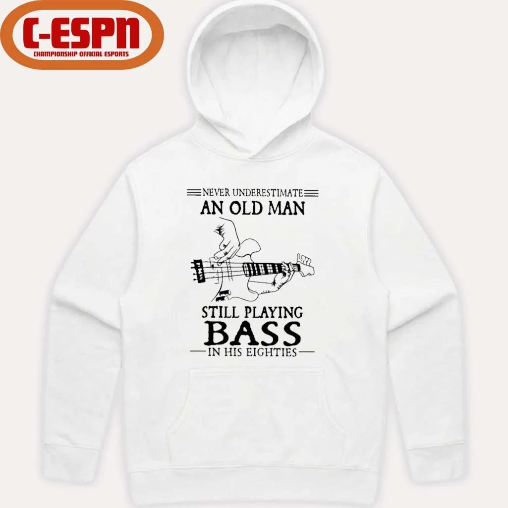 Official Never Underestimate An Old Man Still Playing BASS In His Eighties Shirt