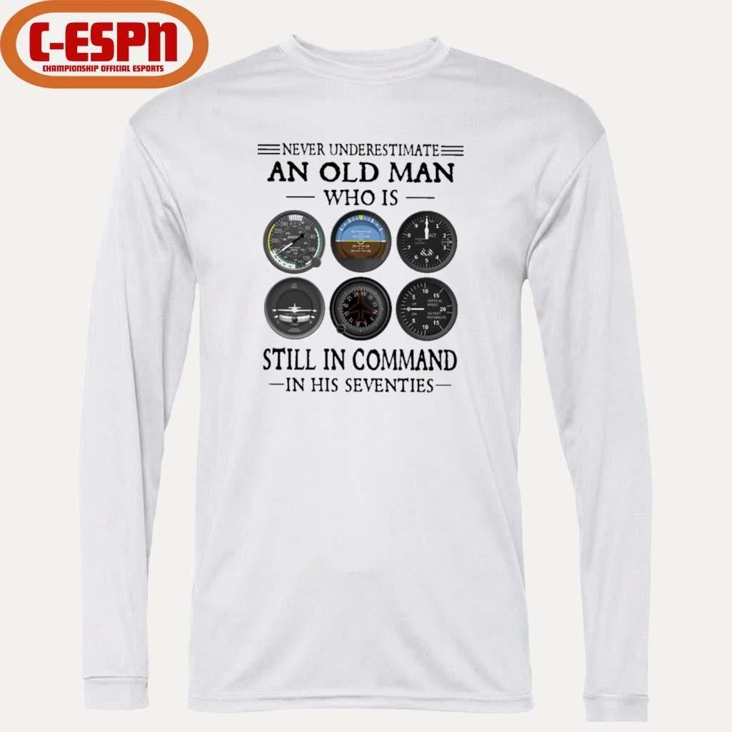Official Never Underestimate An Old Man Who Is Still In Command In His Seventies T-Shirt