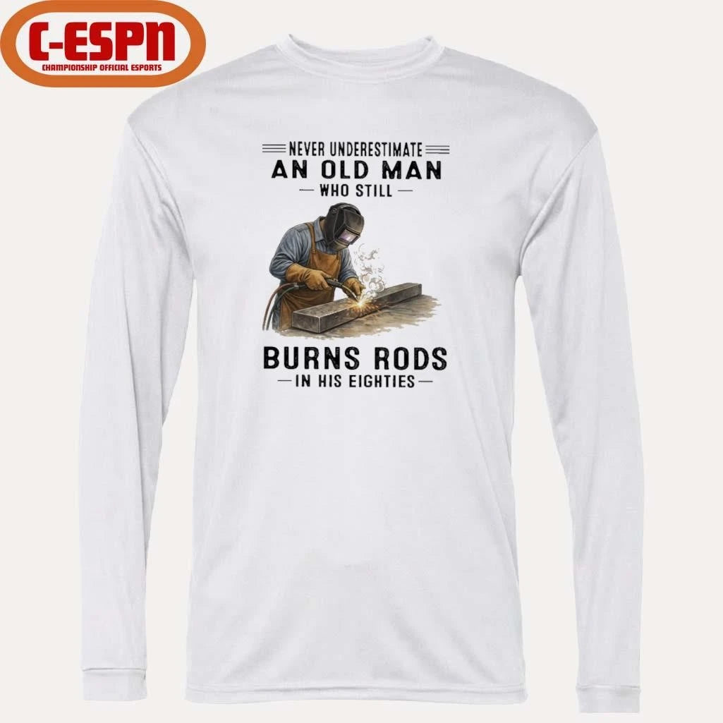 Official Never Underestimate An Old Man Who Still Burns Rods In His Eighties Classic T-Shirt