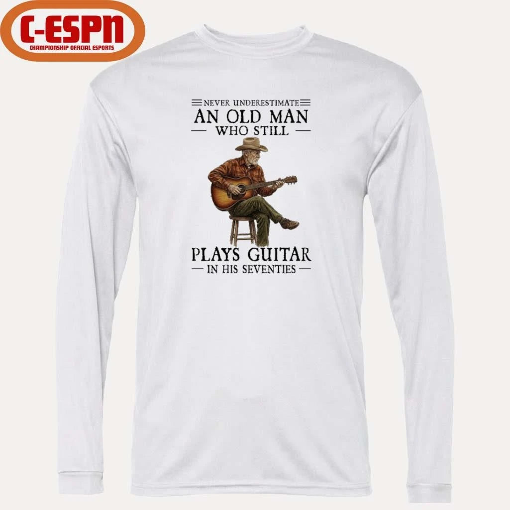 Official Never Underestimate An Old Man Who Still Plays Guitar In His Seventies 2026 Shirt