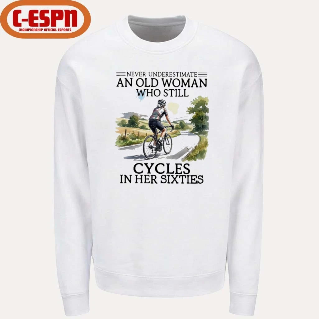 Official Never Underestimate An Old Woman Who Still Cycles In Her Sixties Classic T-Shirt