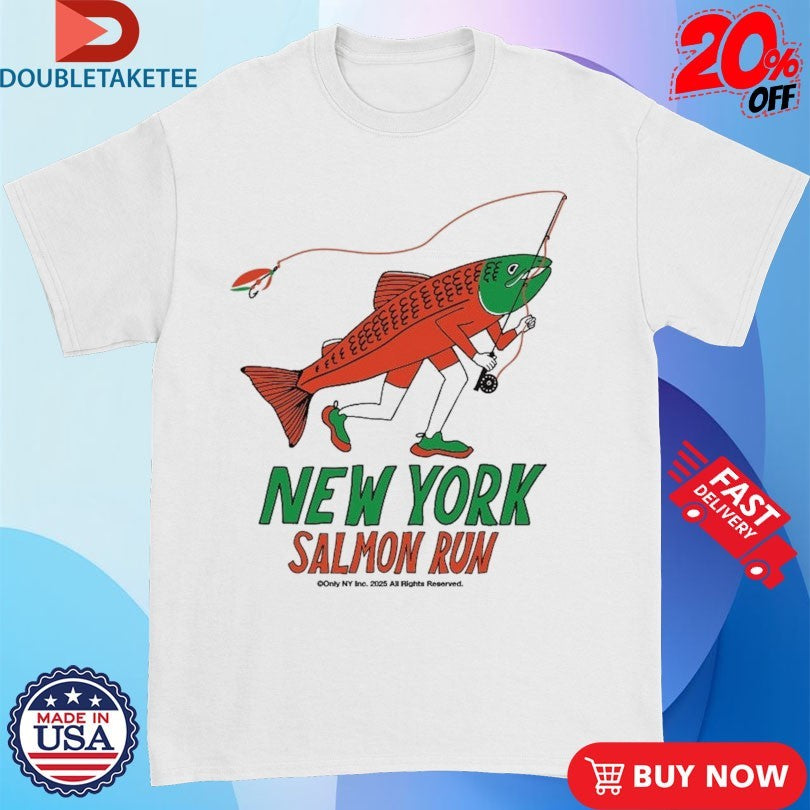 Official New York Salmon Run Only NY Fishing Shirts