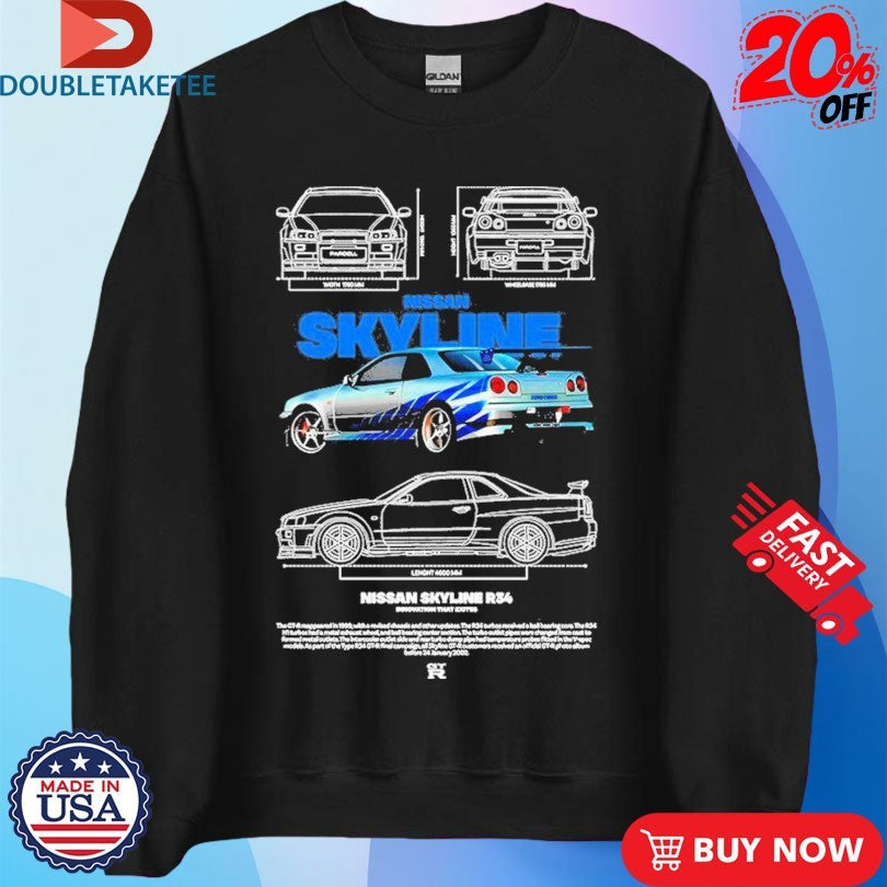 Official Nissan Skyline R34 Shirts