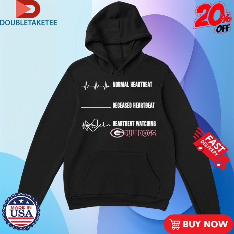Official Normal Heartbeat Deceased Heartbeat Heartbeat Watching Georgia Bulldogs Shirts