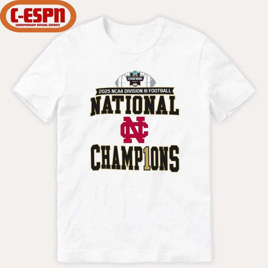 Official North Central College 2025 NCAA DIII Football National Champions T-Shirt
