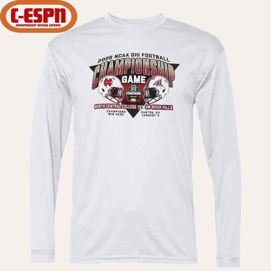 Official North Central college Vs UW-River Falls Division III Football Championship Game Helmet Shirt