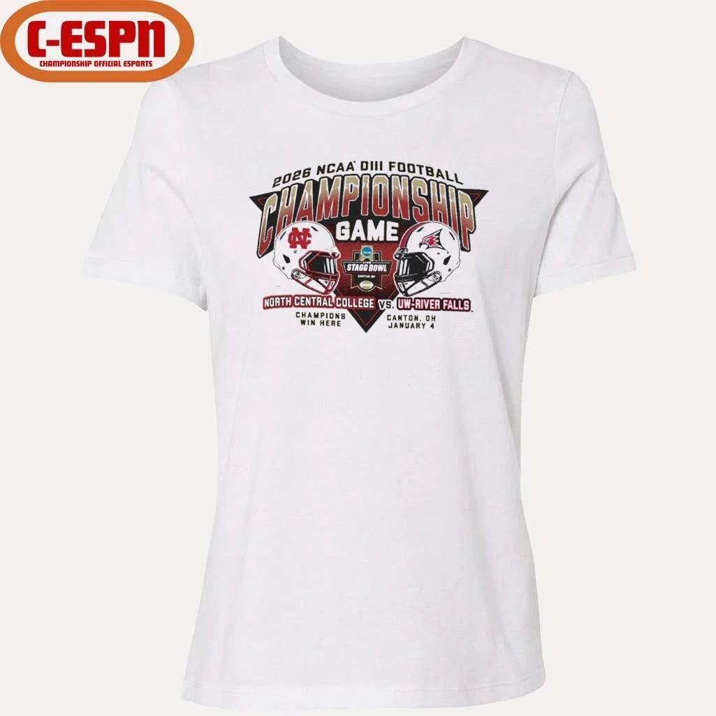 Official North Central college Vs UW-River Falls Division III Football Championship Game Helmet Shirt