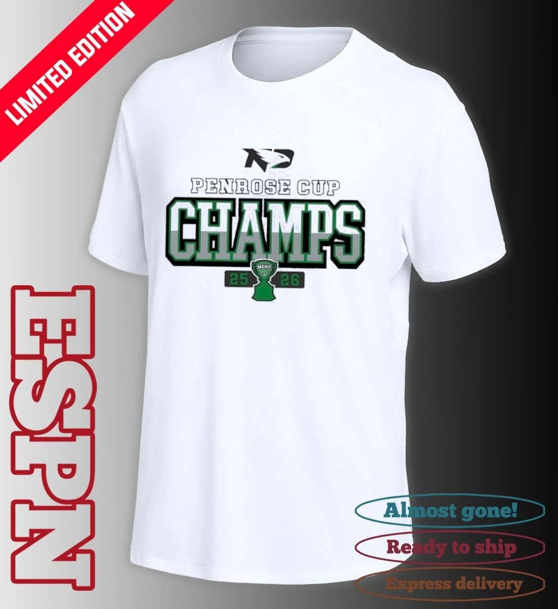 Official North Dakota Hockey 2026 Penrose Cup Champions Shirt