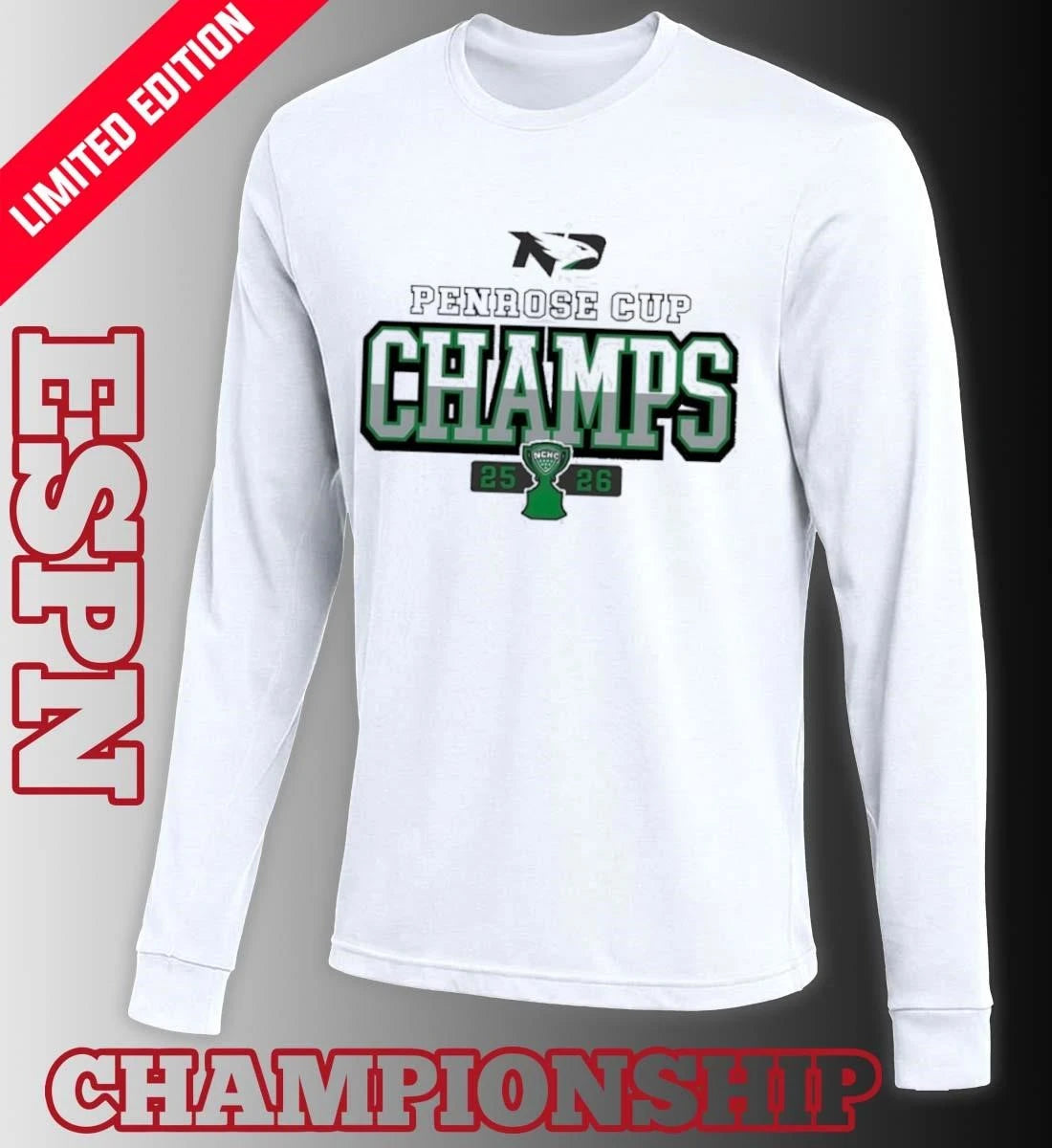 Official North Dakota Hockey 2026 Penrose Cup Champions Shirt