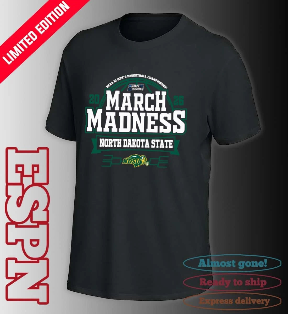 Official North Dakota State Jackrabbits March Madness 2026 NCAA DI Men’s Basketball Tournament T-Shirt