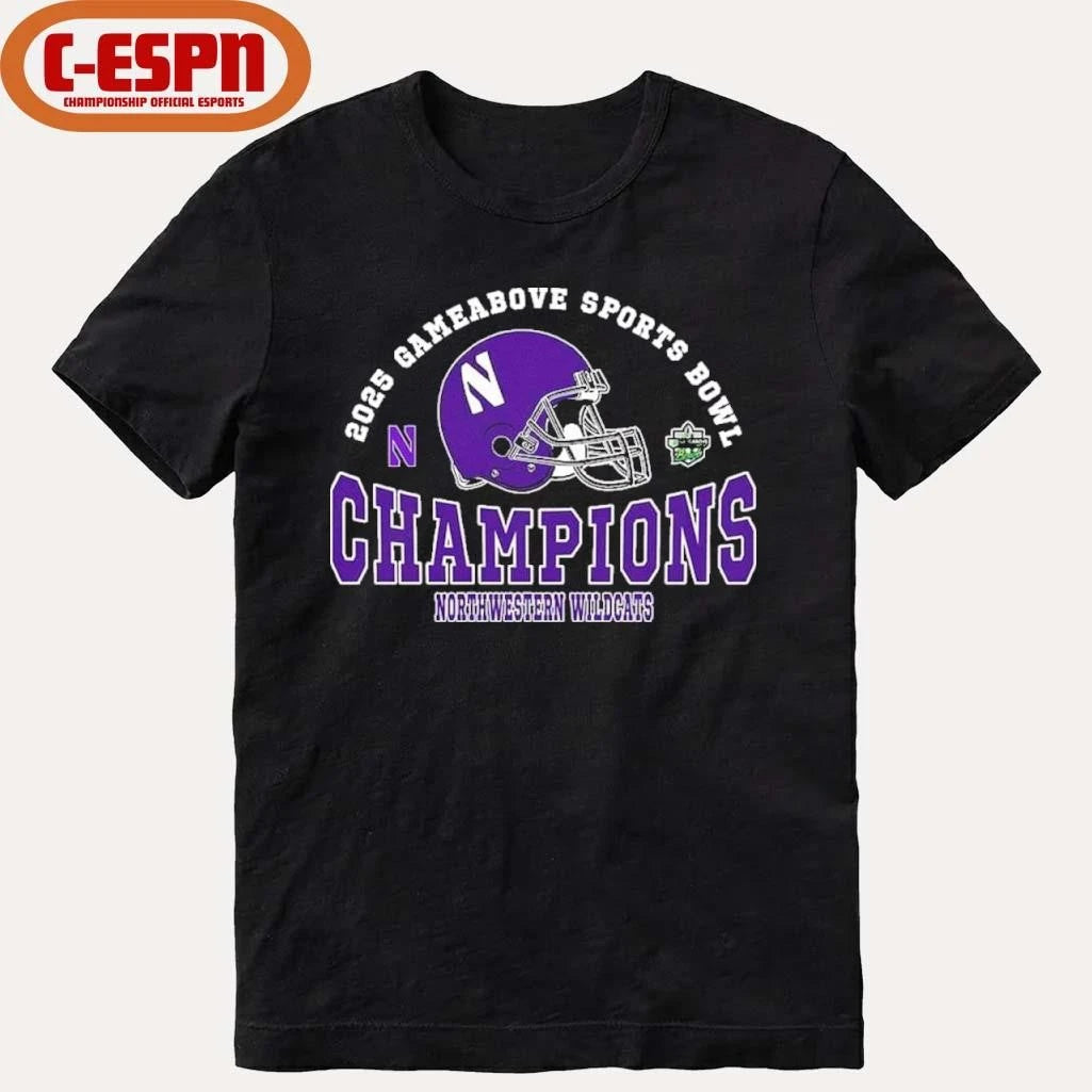 Official Northwestern Wildcats 2025 Gameabove Sports Bowl Champions Shirt
