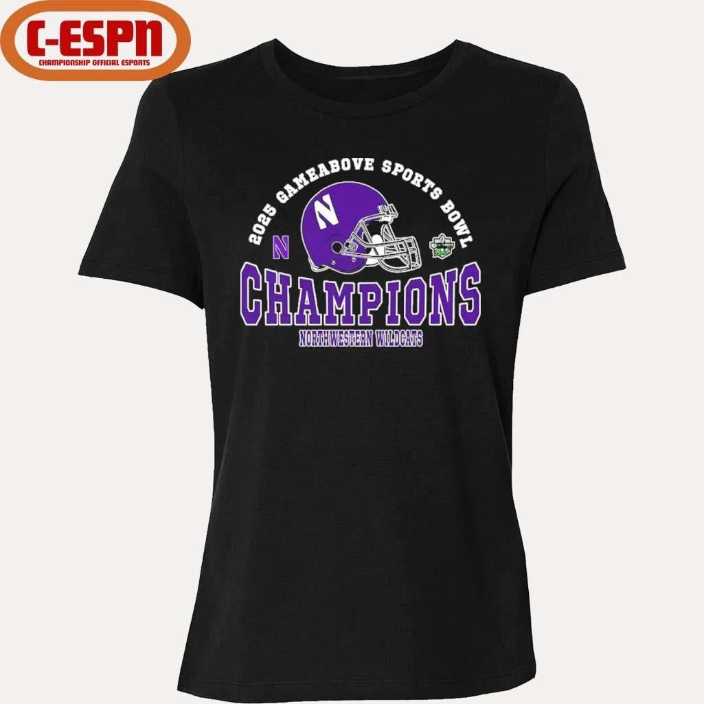 Official Northwestern Wildcats 2025 Gameabove Sports Bowl Champions Shirt